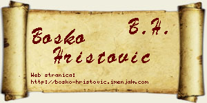 Boško Hristović vizit kartica